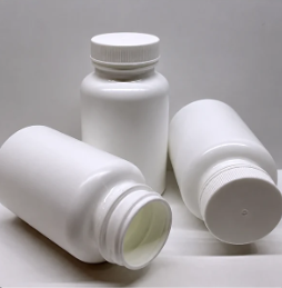 Generic white supplement bottles